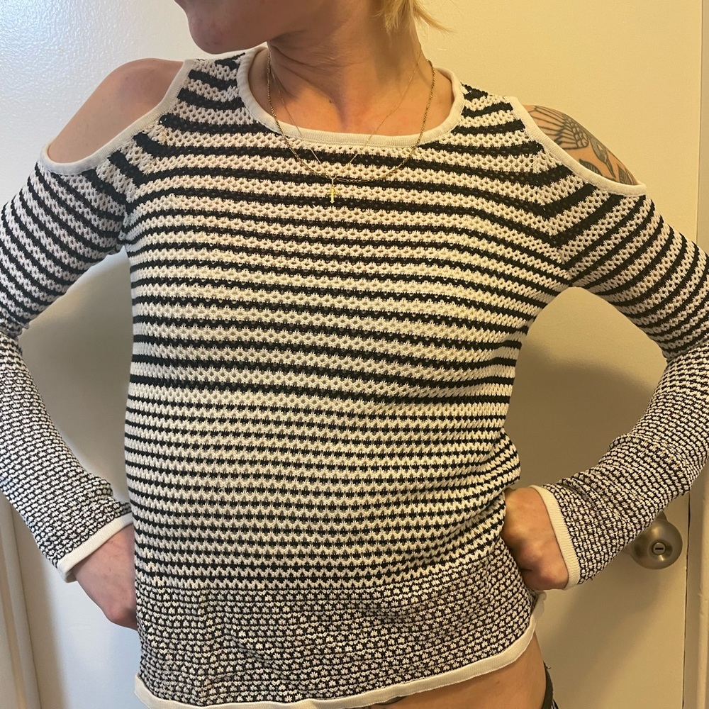 Rag & Bone cold shoulder stripped shirt